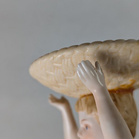 AS IS Victorian German Dresden Cupid Cherub Putti bisque porcelain candle holder - Picture 13 of 16